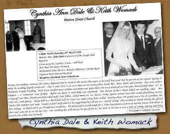 Wedding of Cynthia Dale and Keith Womack
- Click On This for Larger Image (Opens in New Window)